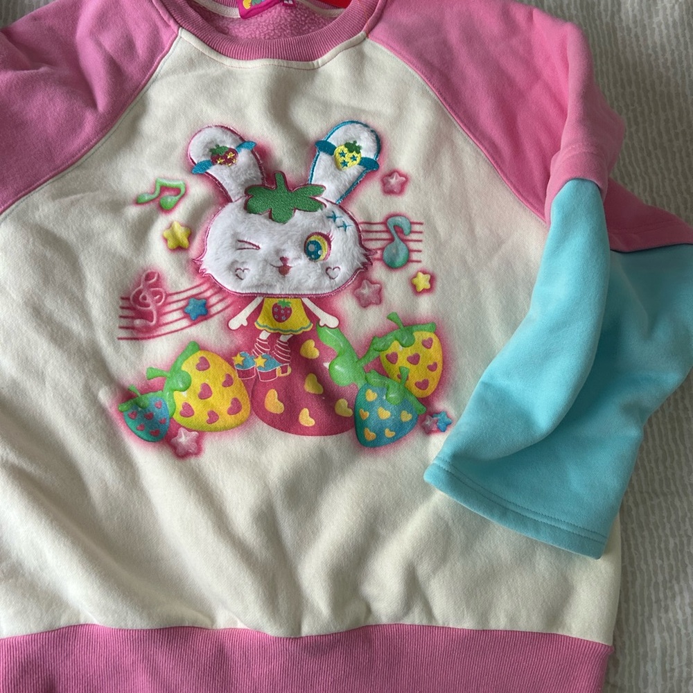 Fru Fru fuzzy bunny sweatshirt. Medium - Picture 3 of 10